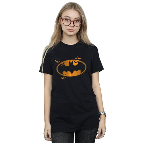DC Comics Dam/Dam Batman Halloween Logotyp Bomull Boyfriend Black M
