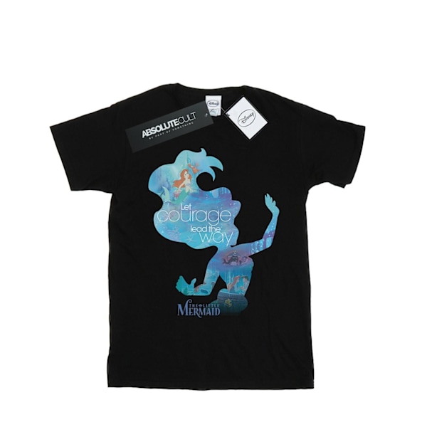 Disney Princess Dam/Damer Ariel Fylld Silhuett Bomull Pojkvän T-Shirt Black 3XL