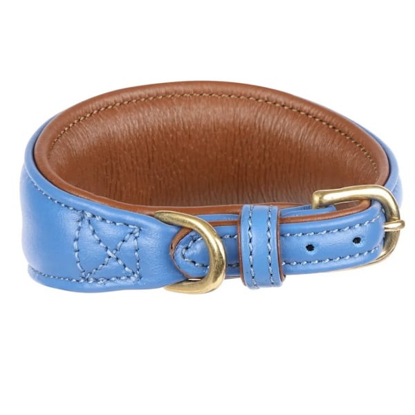 Digby & Fox Läderfodrat Greyhound Hundhalsband XS - Halsmått: Royal Blue XS - Neckline: 21cm-24cm