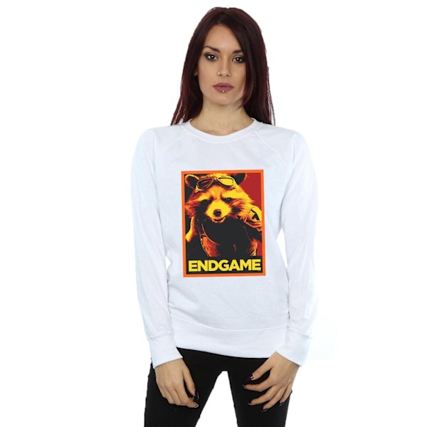 Marvel Womens/Ladies Avengers Endgame Rocket Poster Sweatshirt White L