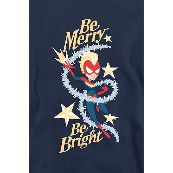 Captain Marvel Unisex Vuxen Be Merry Be Bright Sweatshirt S Nav Navy S