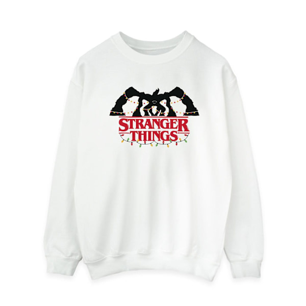 Netflix Dam/Kvinnor Stranger Things Demogorgon Jul Ljus Sweatshirt White XXL