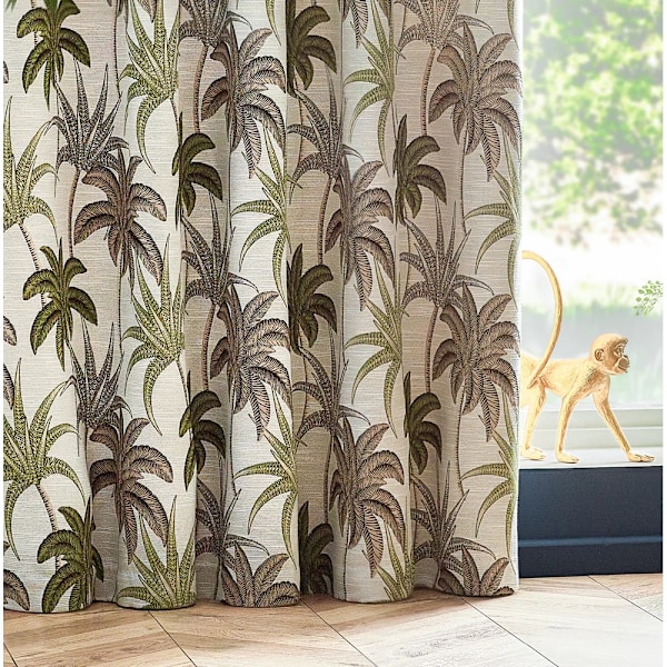 Wylder Galapagos Jacquard Öglettgardiner 229cm x 229cm Gröna Green 229cm x 229cm