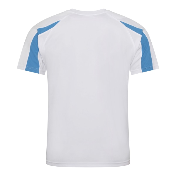 Just Cool Mens Contrast Cool Sports Plain T-Shirt 2XL Arctic Wh Arctic White/Sapphire Blue 2XL