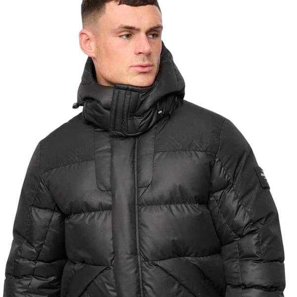 Crosshatch quiltad jacka i polyester för män L svart Black L