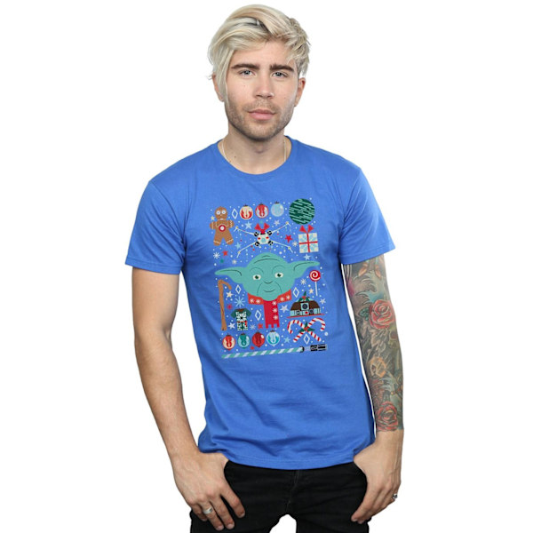 Star Wars Yoda Jul T-shirt XL Royal Blue för män Royal Blue XL