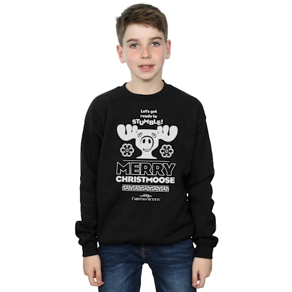 National Lampoon's Christmas Vacation Boys Merry Christmoose Sweatshirt Black 9-11 Years