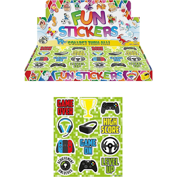 Game Over klistermärkesark (12-pack) En storlek Flerfärgad Multicoloured One Size