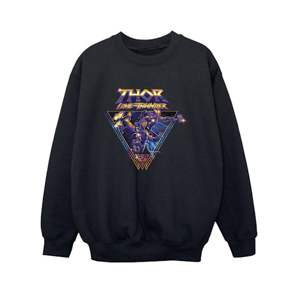 Marvel Boys Thor Love And Thunder Logo Triangle Sweatshirt 5-6 Black 5-6 Years