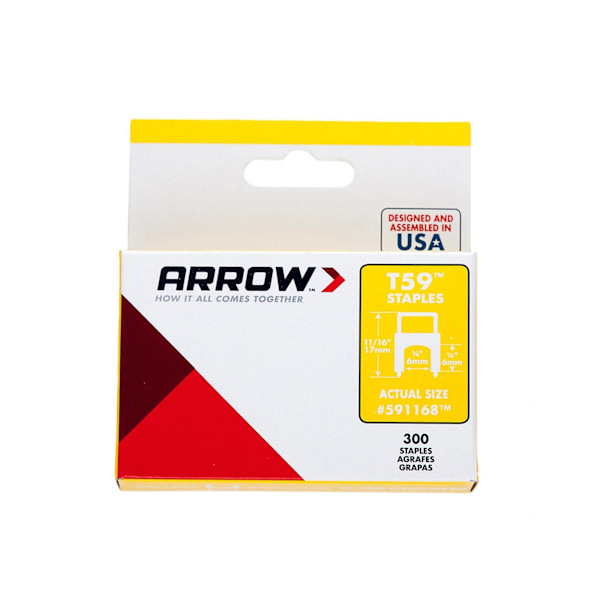 Arrow T59 Isolerade Klammer 6 x 6mm Klar Clear 6 x 6mm