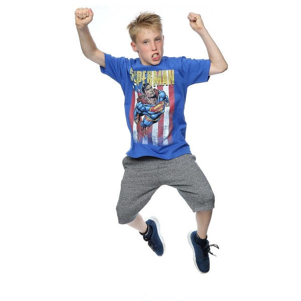 Superman Boys Flight Cotton T-Shirt 7-8 år Kungsblå Royal Blue 7-8 Years