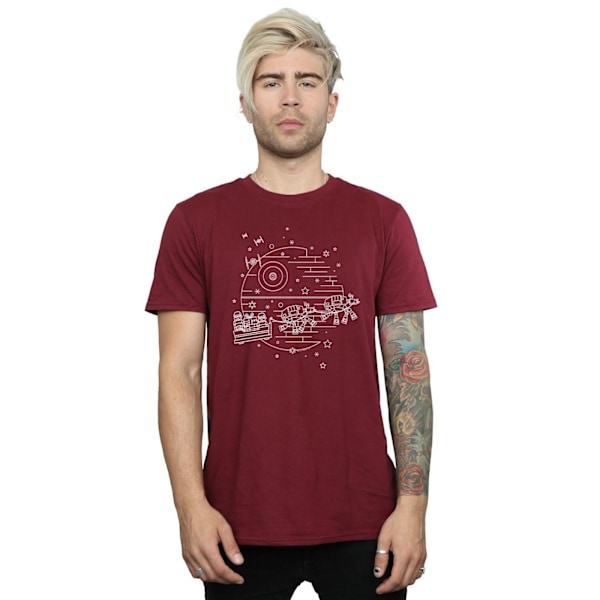 Star Wars Herr Death Star Sleigh T-Shirt XXL Bourgogne Burgundy XXL