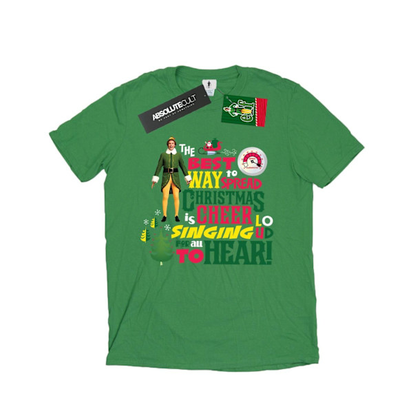 Elf Mens Christmas Cheer T-Shirt L Irish Green Irish Green L