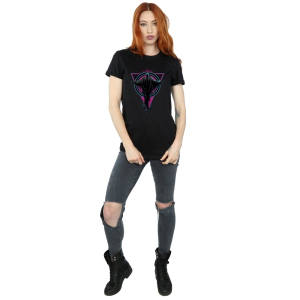 Harry Potter Dam T-shirt i bomull för kvinnor/damer med neonfärgade dementorer Black S