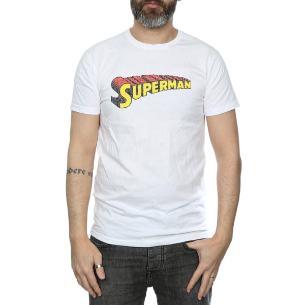 DC Comics Superman Telescopic Crackle Logo T-shirt 3XL Vit White 3XL