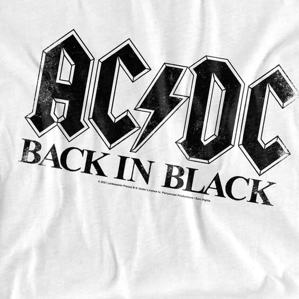 AC/DC Herr Back In Black T-Shirt M Vit White M