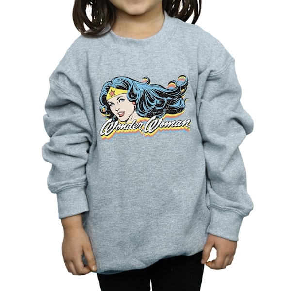 DC Comics Girls Wonder Woman Smile Sweatshirt 5-6 år Sport Sports Grey 5-6 Years