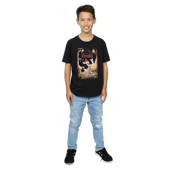 Disney Boys Bambi Retro Poster T-Shirt 9-11 år Svart Black 9-11 Years