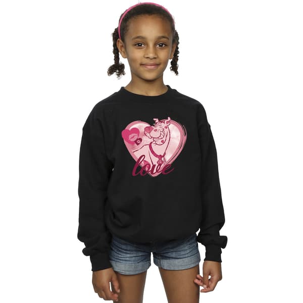 Scooby Doo Flickor Älskar Kyssar Sweatshirt 3-4 År Svart Black 3-4 Years