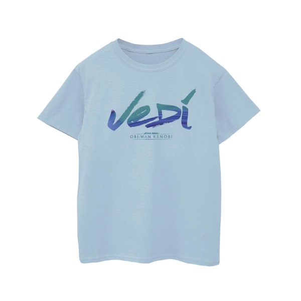 Star Wars Girls Obi-Wan Kenobi Jedi Painted Font Cotton T-Shirt Baby Blue 3-4 Years