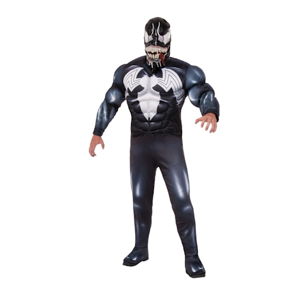 Venom Deluxe-dräkt för män, standard, svart/vit Black/White Standard