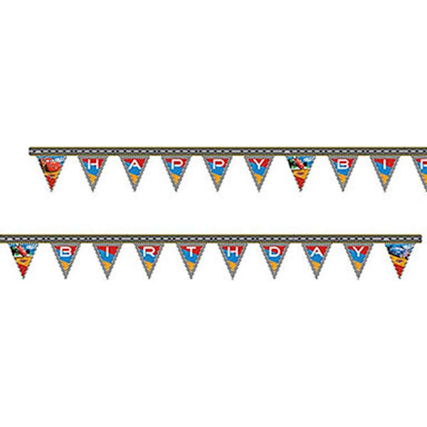 Bilar Figurer Grattis på födelsedagen Banner One Size Flerfärgad Multicoloured One Size