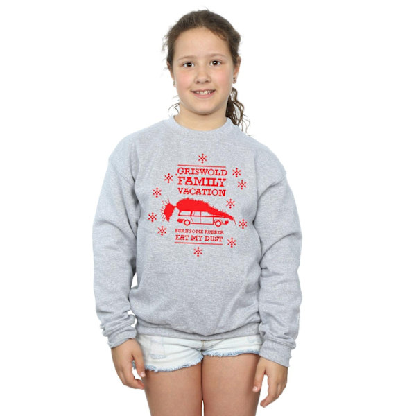 National Lampoon's Christmas Vacation Girls Eat My Dust Sweatshirt Sports Grey 5-6 Years