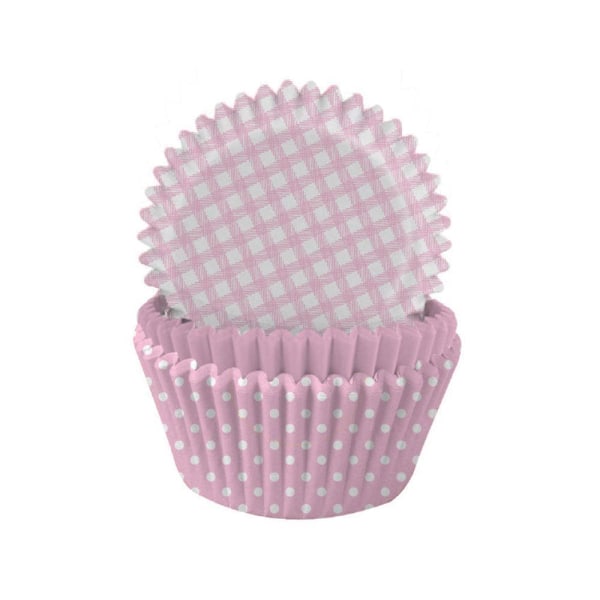 Anniversary House Muffin- och Cupcakeformar med Polkaprickar och Ginghamrutmönster (P Pastel Pink One Size