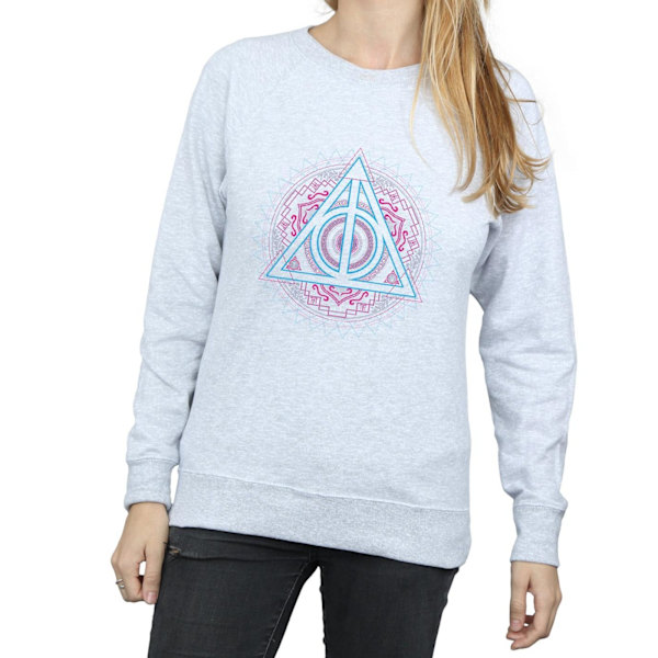 Harry Potter Dam/Kvinnor Neon Dödsreliker Sweatshirt L Han Heather Grey L