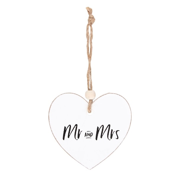 Something Different Mr and Mrs Hjärta Hängande Sentiment Skylt En White One Size