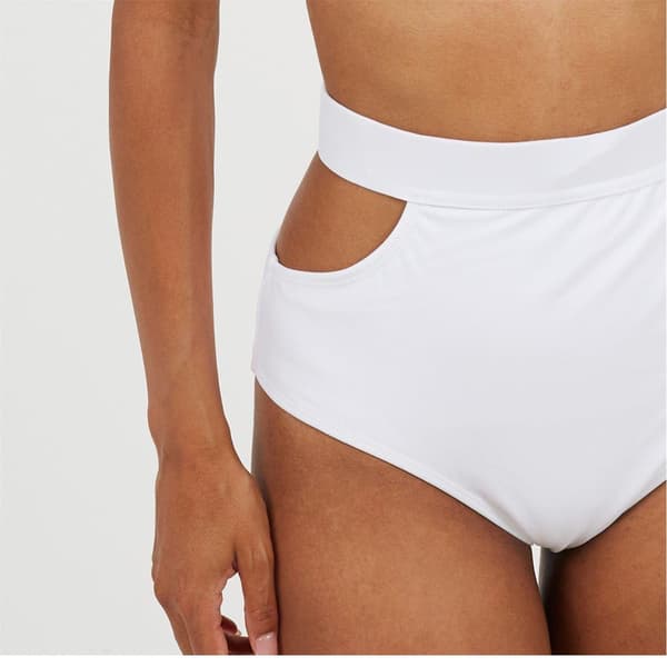 Brave Soul Bikiniunderdelar för damer, enfärgade, normal passform, 8 UK, vit White 8 UK