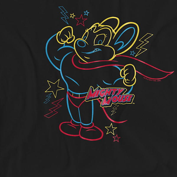 Mighty Mouse Unisex Vuxen Hero Neon T-Shirt XXL Svart Black XXL