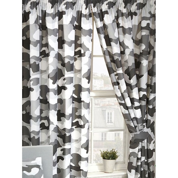 Bedding & Beyond Army Camouflage Gardiner (2-pack) 54in x 66 Grey/White 54in x 66in