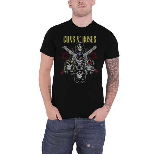 Guns N Roses Unisex Adult Pistols & Roses Bomull T-shirt S Svart Black S