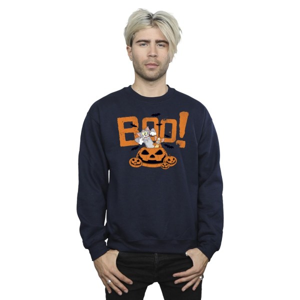 Tom & Jerry Herr Halloween Boo! Sweatshirt S Marinblå Navy Blue S