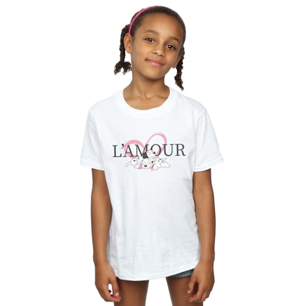 Disney Girls 101 Dalmatians L´Amour Bomull T-shirt 7-8 år Vit White 7-8 Years