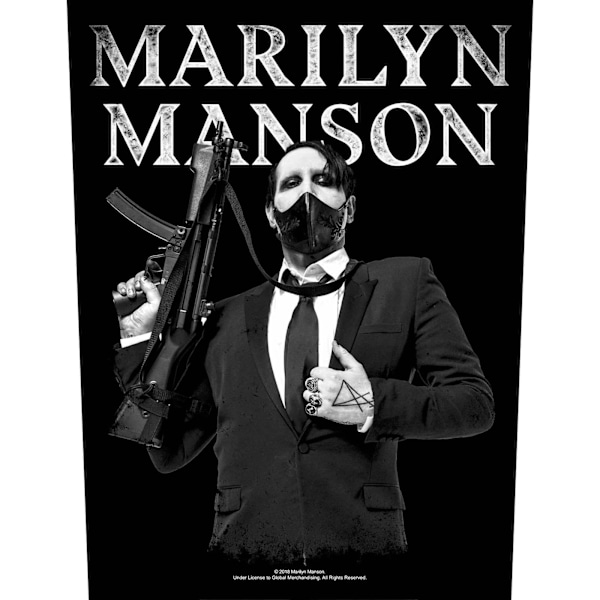 Marilyn Manson Machine Gun Patch One Size Svart/Vit Black/White One Size