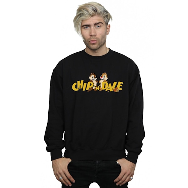 Disney Herr Chip And Dale Karaktär Logo Sweatshirt M Svart Black M