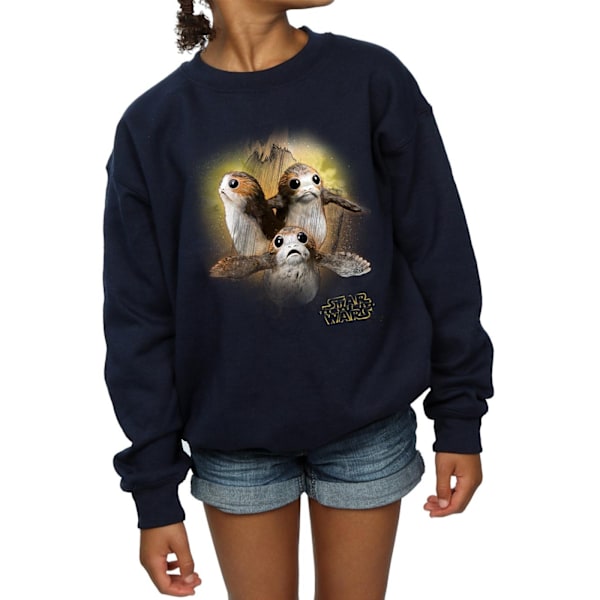 Star Wars Girls The Last Jedi Porgs Borstad Sweatshirt 12-13 Ye Navy Blue 12-13 Years