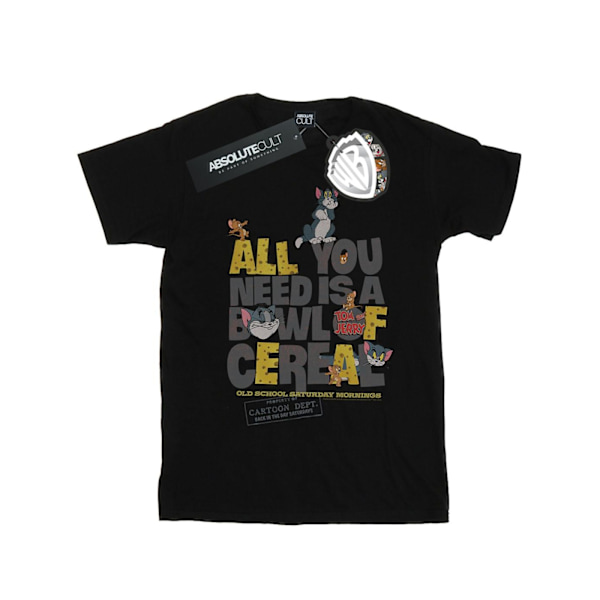 Tom And Jerry Dam/Damer All You Need Is Cotton Boyfriend T- Black M