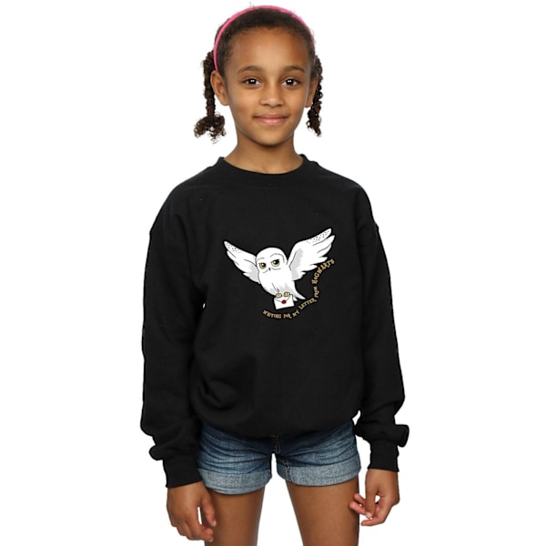 Harry Potter Tjejers Uggla Brev Sweatshirt 7-8 År Svart Black 7-8 Years