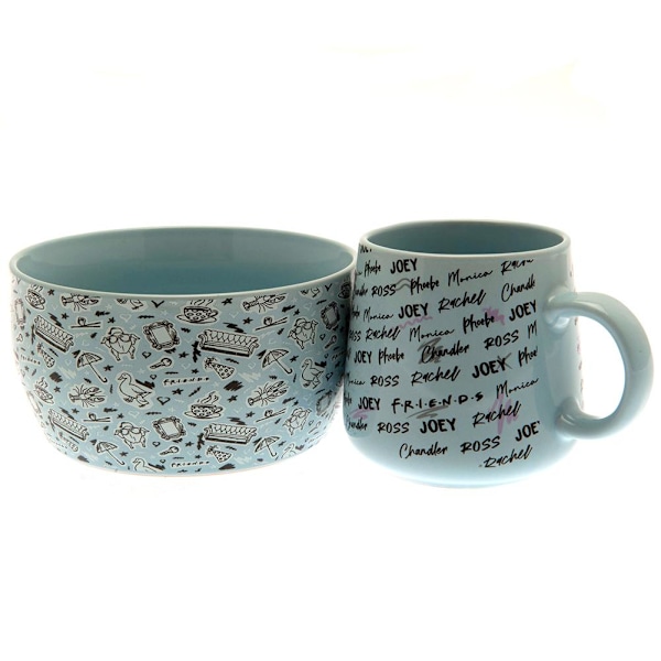 Friends Doodle Frukostset En Storlek Blå/Svart Blue/Black One Size