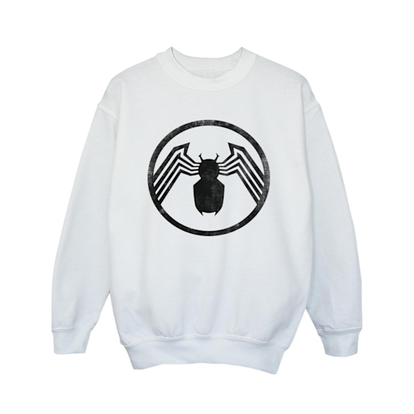 Marvel Girls Venom Logo Emblem Sweatshirt 5-6 år Vit White 5-6 Years