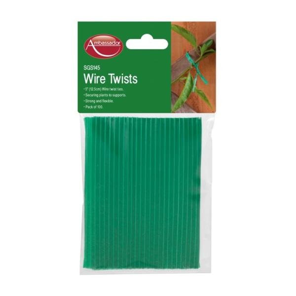 Ambassador Garden Wire Twists (pack med 100) One Size Green Green One Size