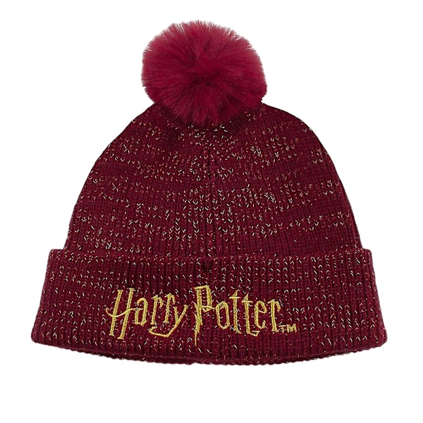 Harry Potter Unisex Vuxen Logo Pom Pom Mössa One Size Maroon Maroon One Size