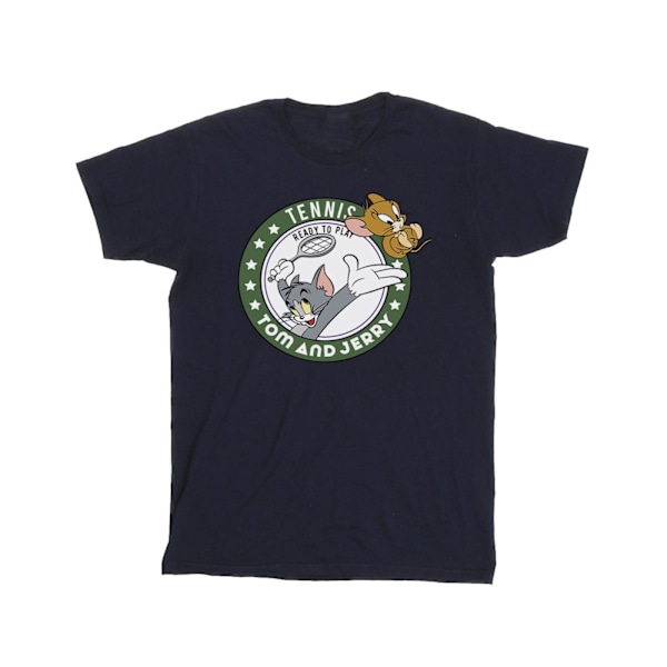 Tom And Jerry Girls Tennis Ready To Play Bomull T-shirt 9-11 År Navy Blue 9-11 Years