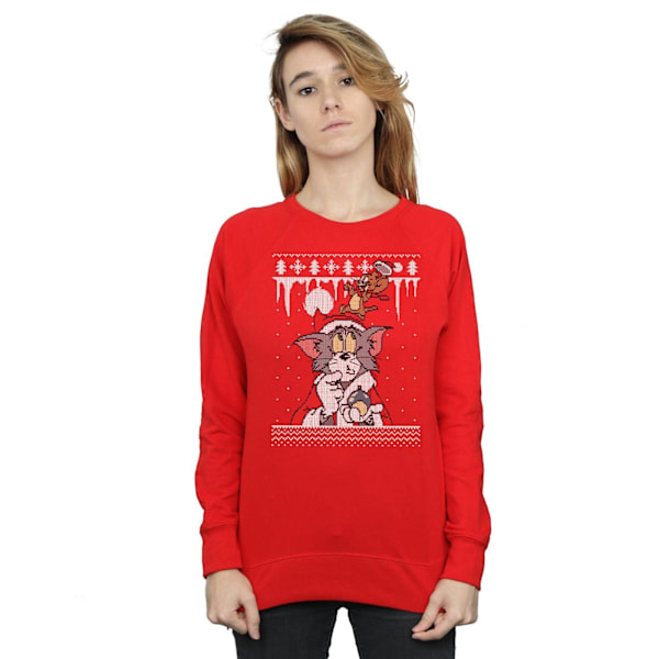 Tom And Jerry Dam/Damer Jul Fair Isle Sweatshirt S Röd Red S