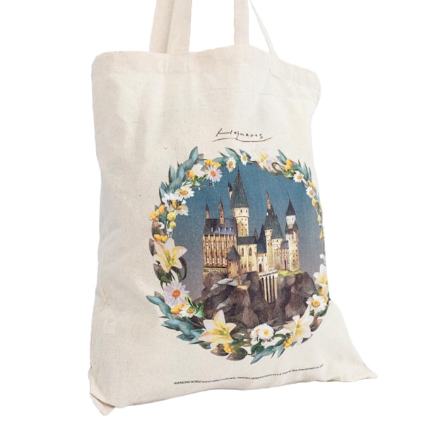 Harry Potter Hogwarts slott kanvas tote väska en storlek grädde Cream One Size