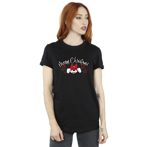 Disney Dam/Damer Minnie Mouse Jul Holly Bomull Boyfriend T-Shirt 4XL Svart Black 4XL