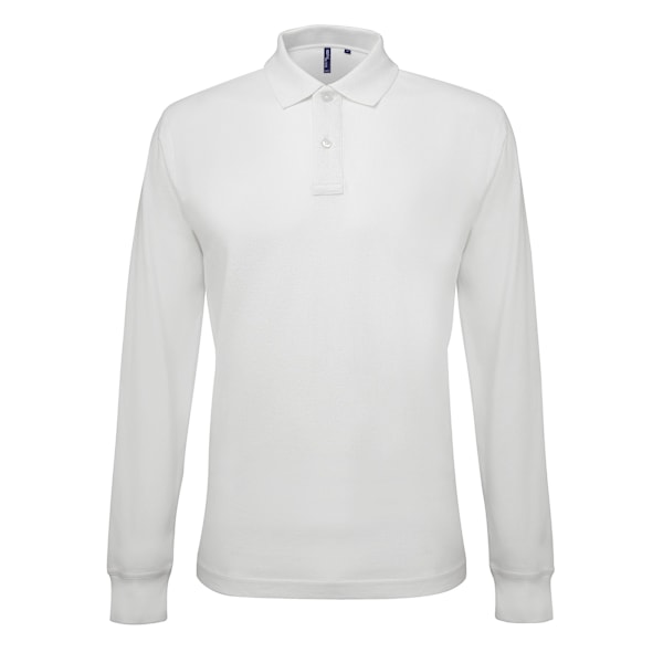 Asquith & Fox Klassisk Passform Långärmad Pikétröja Herr XL Vit White XL